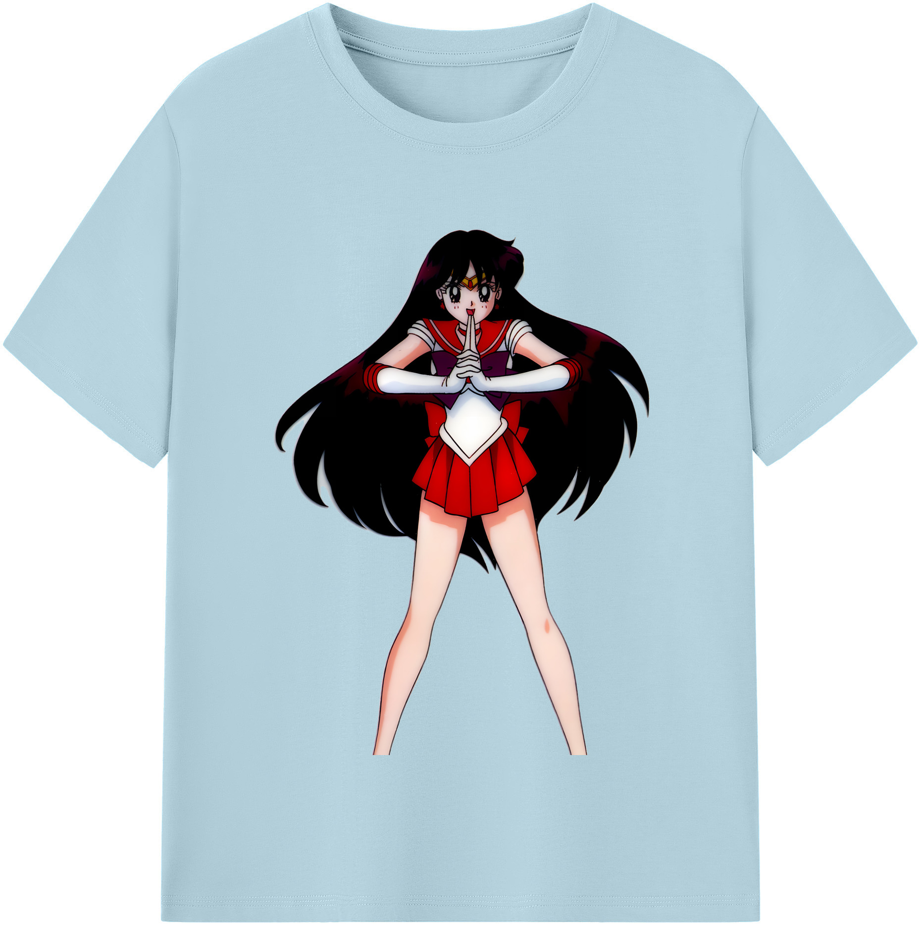 （画像用） 美少女戦士セーラームーン 火野レイ ひの レイ Sailor Moon Hino Rei （セーラーマーズ,Sailor Mars） 綿100％半袖Tシャツ（フロントプリント）
